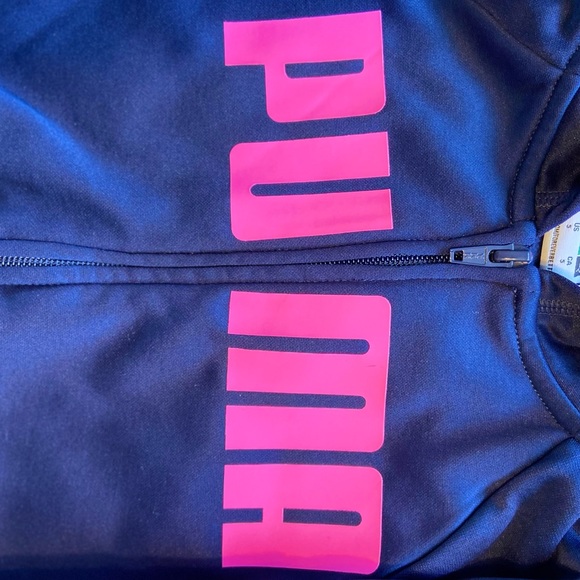Pink and Navy Puma Zip up Hoodie - Picture 2 of 4